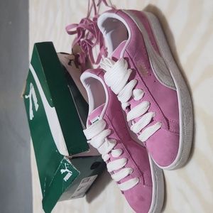 Womens Puma Suede Classic Pink/White Size 7.5